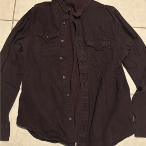 Dark Brown Button-Up Shirt
